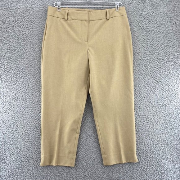 Talbots Pants Womens 8 Petite Beige Curvy Crop Capri Stretch Pockets Casual NWT - Picture 1 of 11